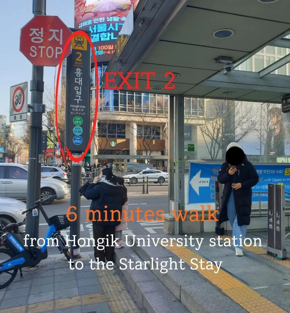 Starlight Stay #Hongdae Station 5Min Seoul Sydkorea